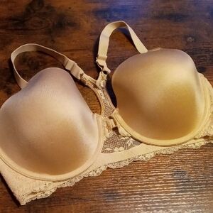 NWOT Maidenform 36DD Beige Lace Racer Back Front Closure padded Underwire Bra